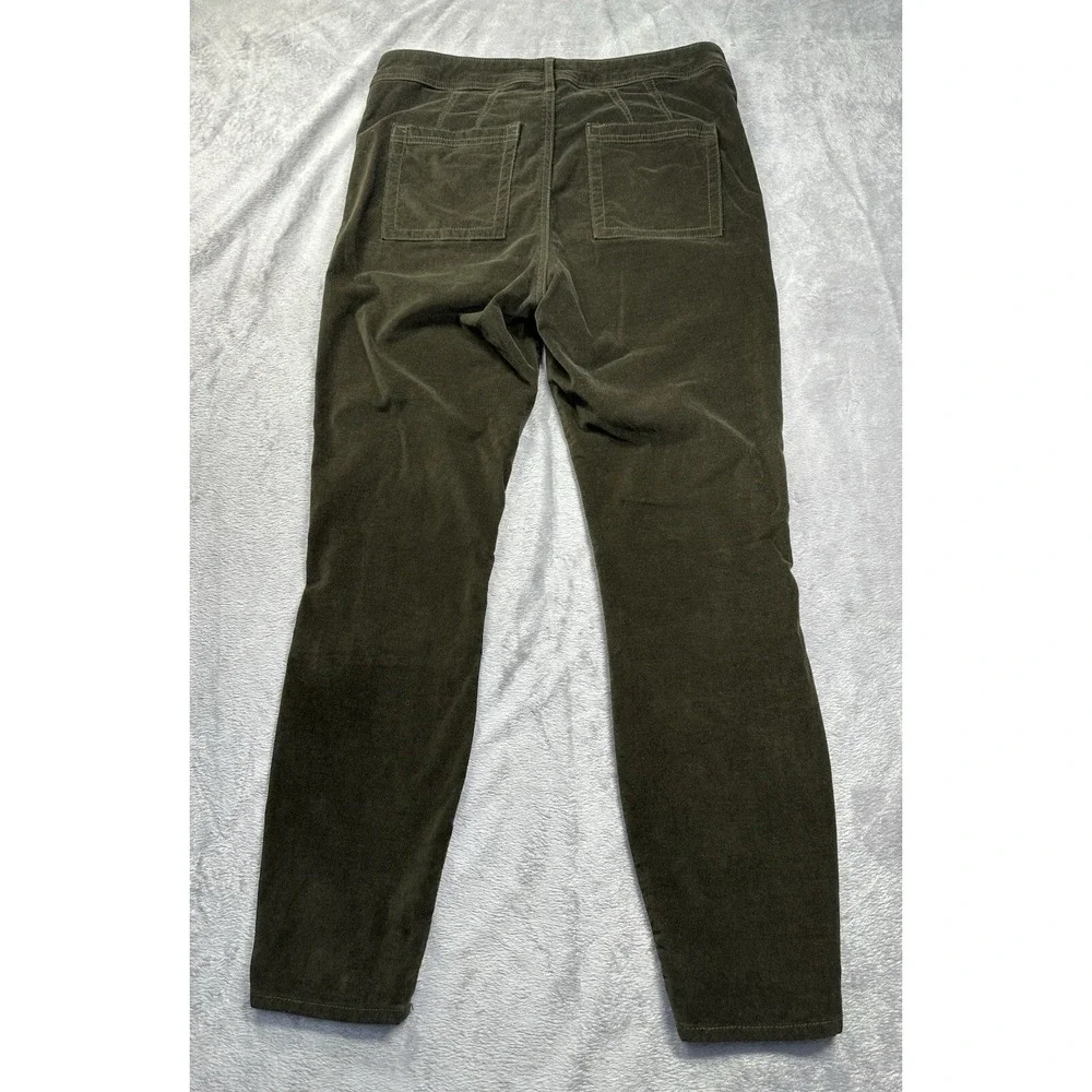 Anthropologie Corduroy Pants Womens 30x27 Green Skinny Mid Rise Preppy Boho